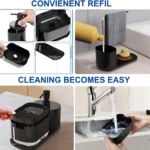 kitchen soap dispenser black, soap dispenser with sponge holder, towel stand kitchen, kitchen organizer, hand wash soap dispenser, sponge storage solution, dishwashing soap pump, Sri Lanka kitchen products