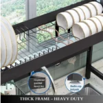 sink top dish drying rack in UAE, 85cm over-sink dish rack, black kitchen dish drying organizer