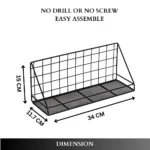 wall adhesive storage shelf, bathroom wire mesh rack, kitchen spice organizer, no-drill shelf UAE, carbon steel wall shelf, black metal wall rack, rackstore.ae wall organizer