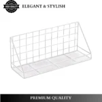 wall adhesive storage shelf, bathroom wire mesh rack, kitchen spice organizer, no-drill shelf UAE, carbon steel wall shelf, black metal wall rack, rackstore.ae wall organizer