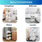 white 3 tier storage cart, white storage trolley, rolling cart white, multipurpose storage cart, kitchen storage cart white, bathroom storage trolley, office organization cart, compact 3 tier storage