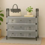 4-Tier Covered Shoe Storage Cabinet with Flip Doors – Durable, Portable, and Easy to Assemble