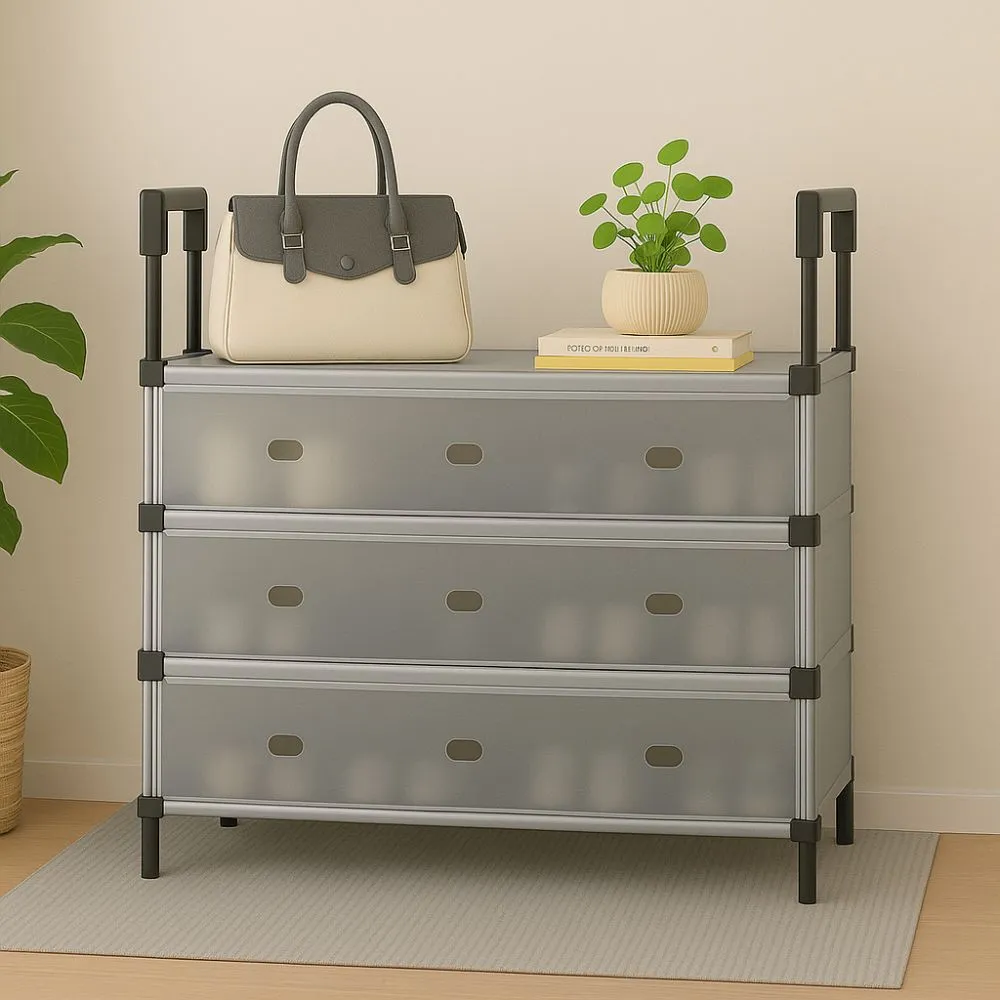 4-Tier Covered Shoe Storage Cabinet with Flip Doors – Durable, Portable, and Easy to Assemble 4-Tier Covered Shoe Storage Cabinet with Flip Doors – Durable, Portable, and Easy to Assemble